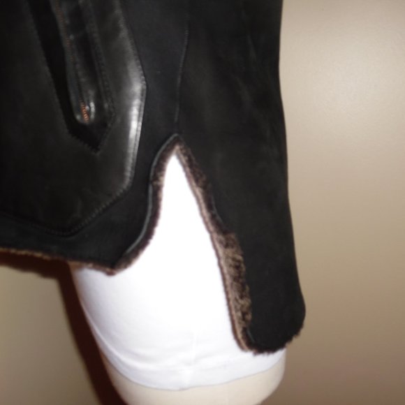 Rag Bone Subi Reversible Sheepskin Shearling Black Winter‎ Leather Sherpa Jacket - Picture 5 of 13